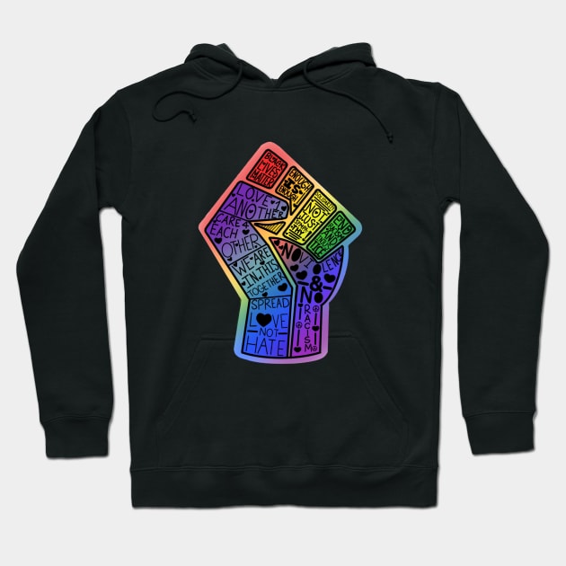 LGBTQ Pride BLM Word Fis Hoodie by Winspire Works